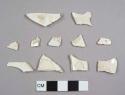 Creamware sherds, including one rim sherd to a hollowware vessel