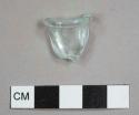 Aqua pharmaceutical glass lip and neck fragment