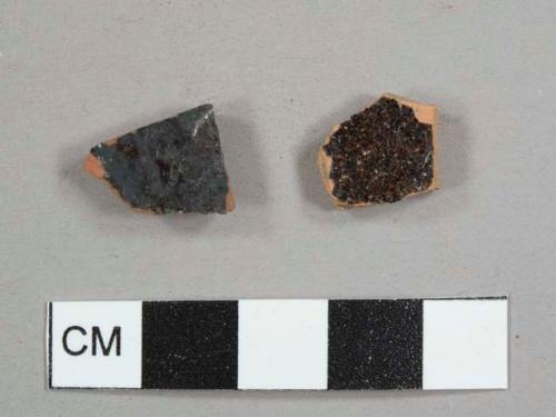 Dark, lead-glazed red earthenware sherds