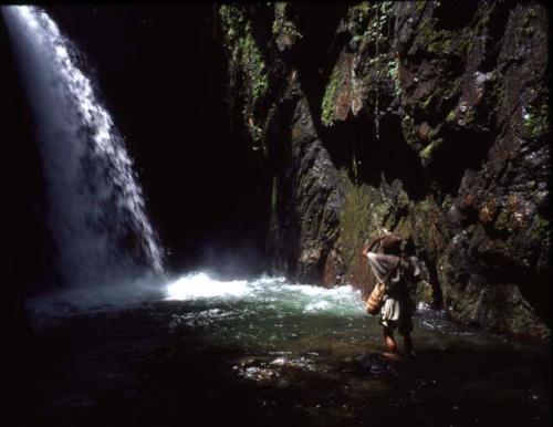 Mama Marco at waterfall - Ika
