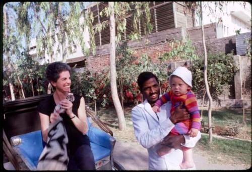 Adele Pressman and Caleb Gardner in Rickshaw - Benares, India
