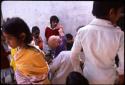 At Bose Foundation Saraswati Puja Adele and Caleb in crowd - Benares, India
