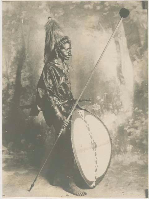 Studio portrait of a Masai warrior