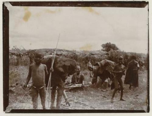 Group in front of huts