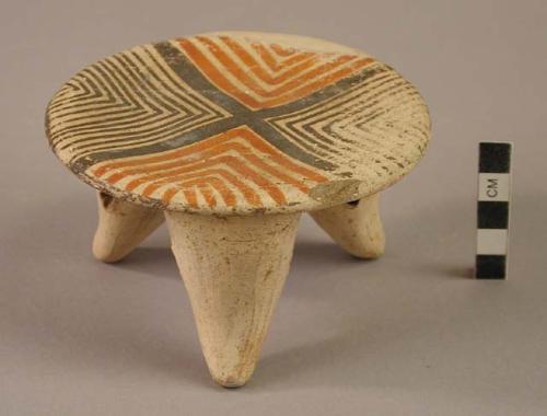 Tripod pottery plate, probably Jicote Polychrome