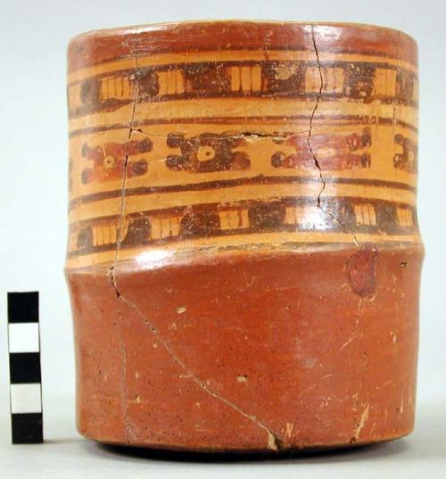 Straight-walled Yojoa polychrome pottery vase - Mayoid type