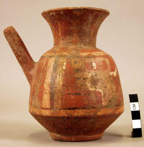 Painted earthen vase with spout