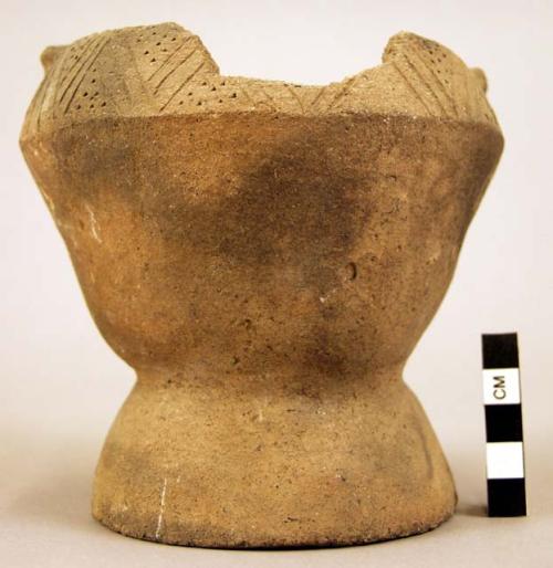 Pottery bowl - incised decoration around rim