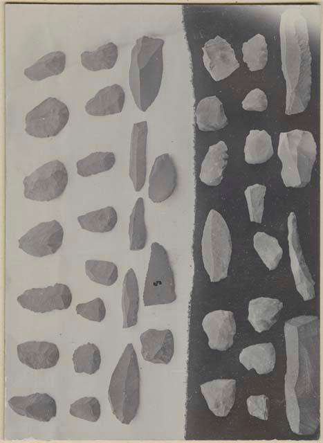 Collection of flaked stone tools