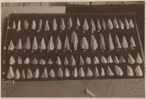 Collection of flaked stone tools