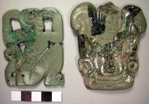 Parts of engraved jadeite tablet, restored (TP/68)