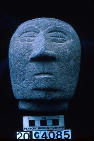 Stone effigy, man's head