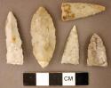 Chipped stone, projectile points, triangular, ovate