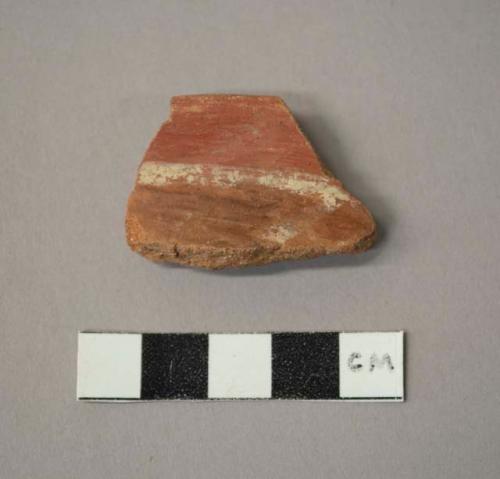 Cusipata white on red painted potsherd