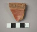 Cusipata white on red and black painted potsherd