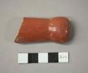Pucara polished red pottery trumpet mouthpiece fragment