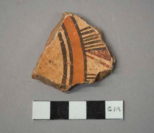 Inca painted potsherd