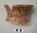 Partial vessel Pucara polychrome pottery annular base bowl
