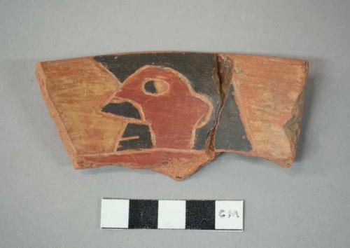 Pucara polychrome potsherd with anthropomorphic head