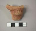 Pucara plain red crudely incised potsherd