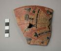 Fragment of Pucara polychrome pottery bowl