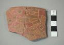 Pucara polychrome potsherd with incised bird