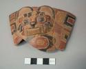 Fragments of Pucara polychrome pottery bowl - 1 relief puma head