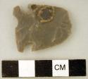 Chipped stone, projectile point, corner-notched, base fragment