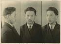 Studio portrait of a man, three views