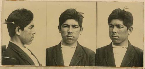 Studio portrait of a man, three views