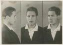 Studio portrait of a man, front and side views