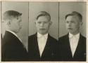 Studio portrait of a man, three views