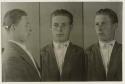 Studio portrait of a man, three views