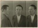 Studio portrait of a man, three views