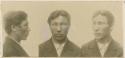 Studio portrait of a man, three views