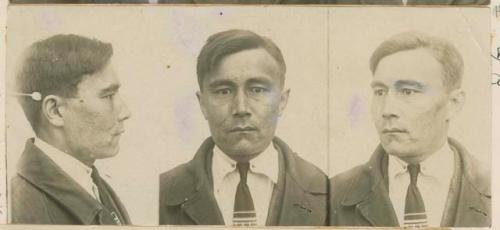 Studio portrait of a man, three views