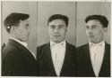 Studio portrait of a man, three views