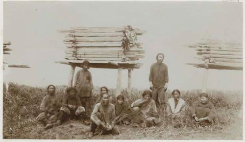 Group in front of storehouse for dried fish