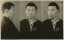 Studio portrait of a man, three views