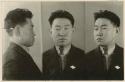 Studio portrait of a man, three views