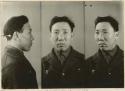 Studio portrait of a man, three views