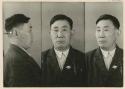 Studio portrait of a man, three views