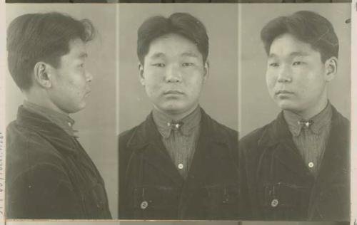 Studio portrait of a man, three views