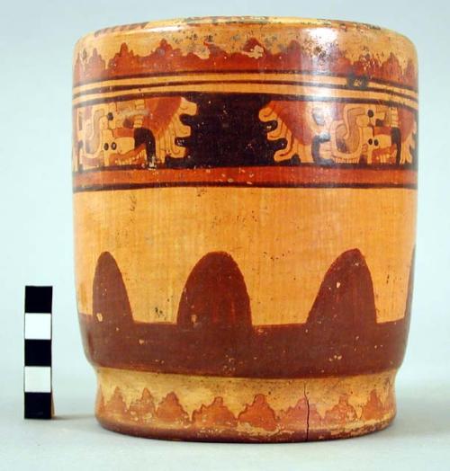 Straight-walled Yojoa polychrome pottery vase - Mayoid type