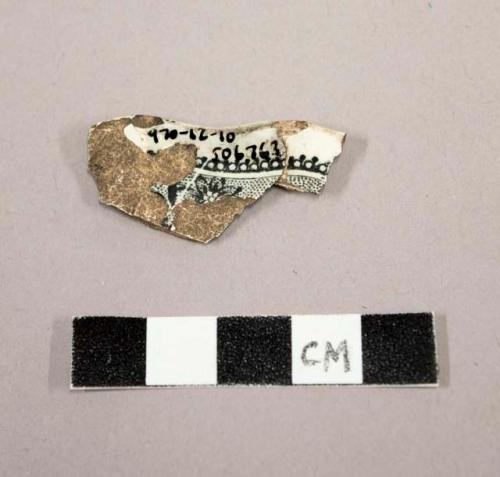 1 decorated whiteware ceramic rim sherd