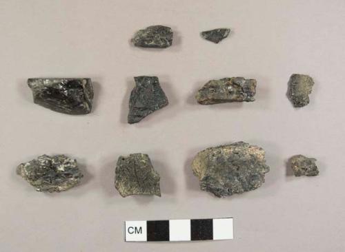 Coal fragments, some anthracite