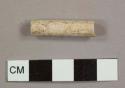 Kaolin/White ball clay pipe stem fragment with a 5/64th-inch bore hole