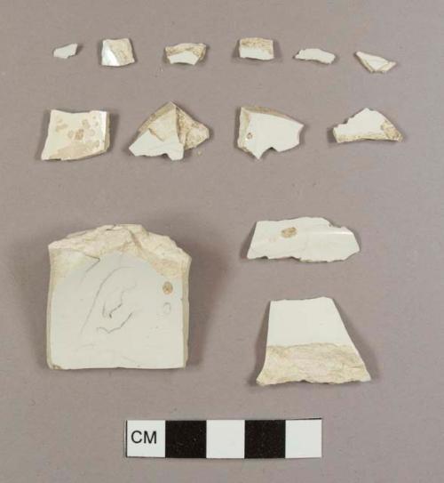 Ironstone fragments, including one base possibly from a bowl