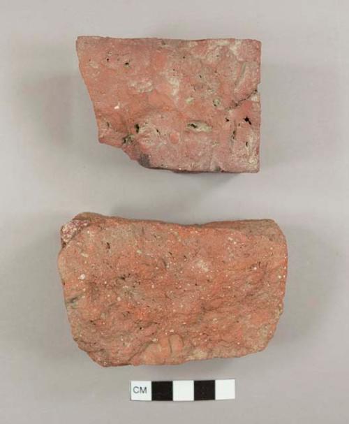 Brick fragments, one possibly handmade