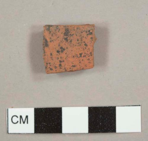 Lead-glazed red earthenware sherd with unglazed exterior